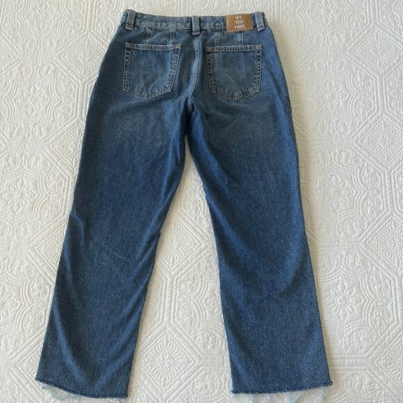 Free People We the Free CRVY Siren Low Rise Straight Leg Jeans Raw Hem 29 - Picture 5 of 6
